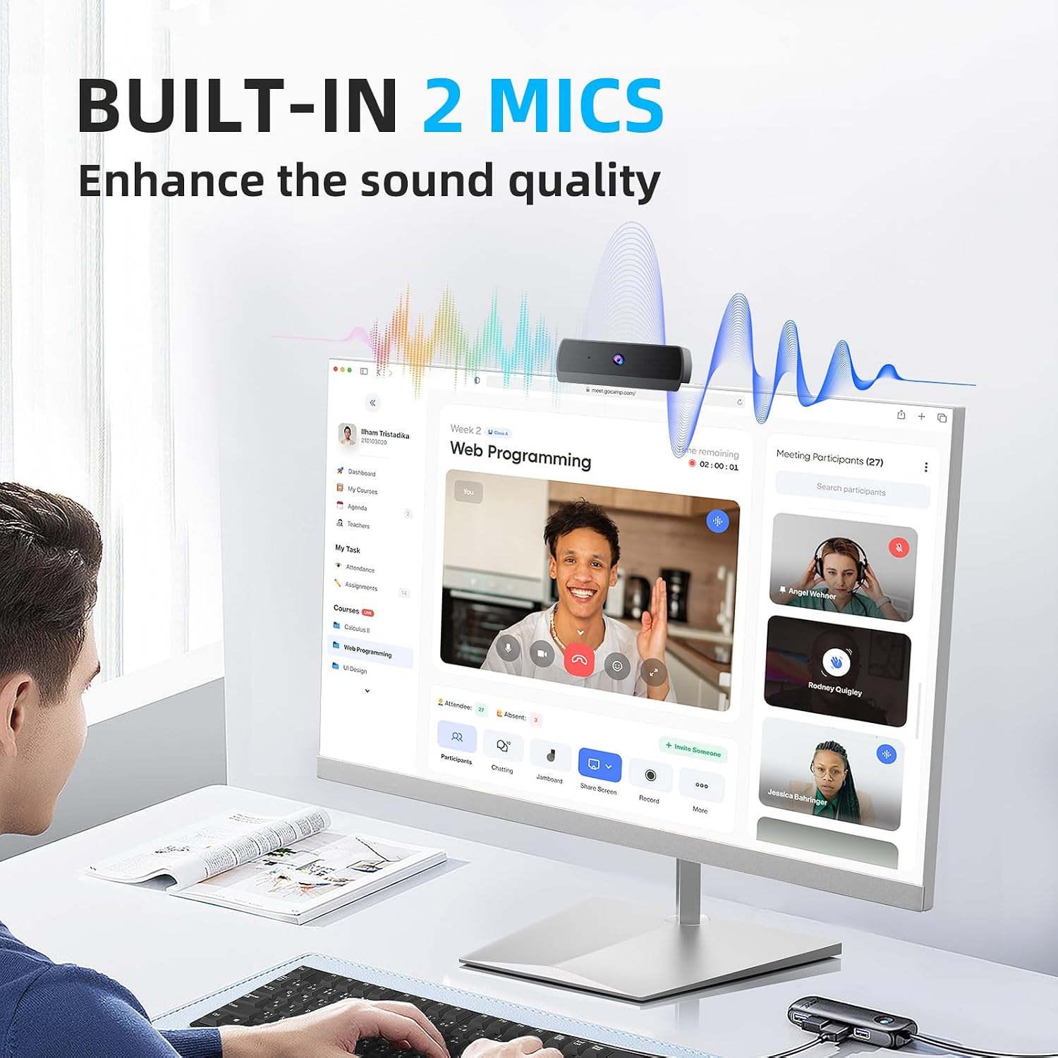 1080P HD Webcam with Microphone, Streaming Computer Camera for Laptop PC — image 2