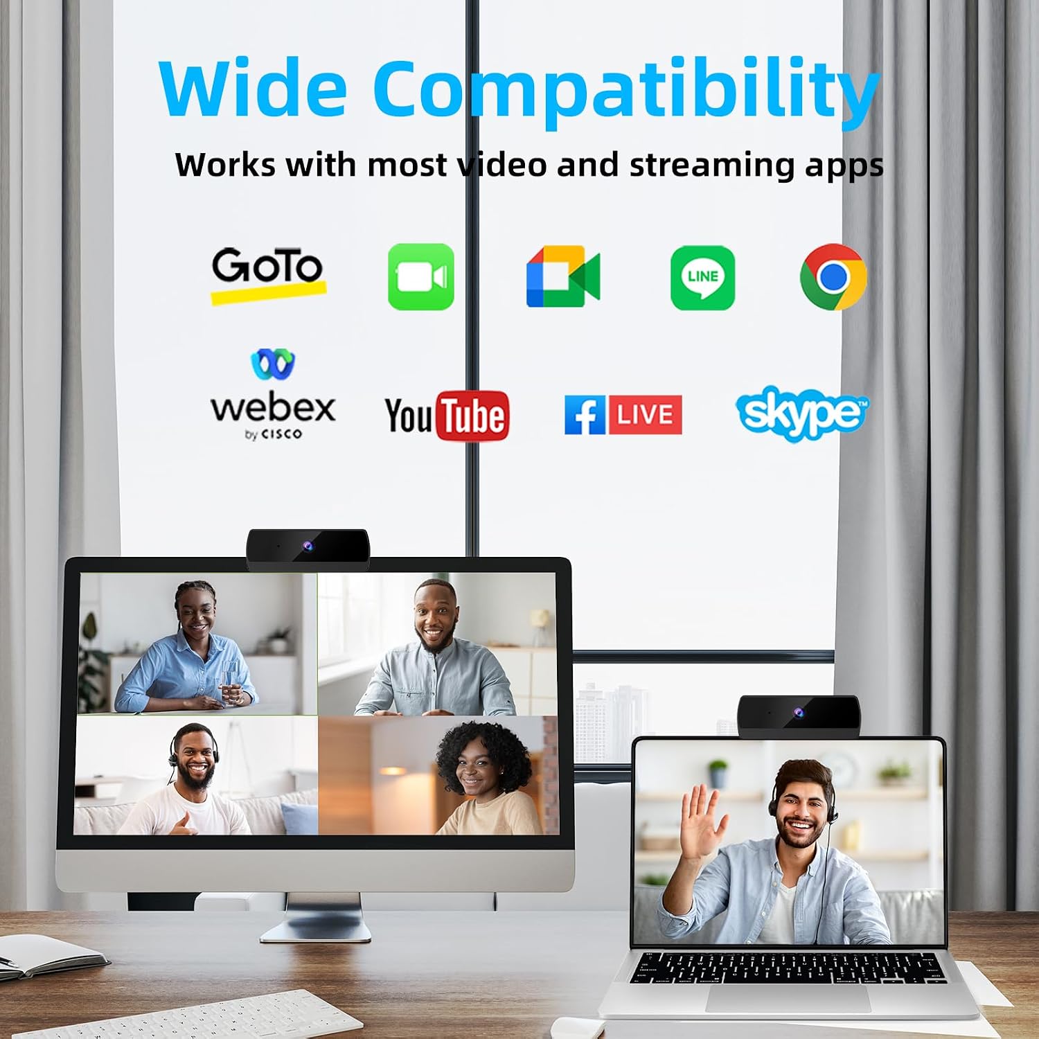 1080P HD Webcam with Microphone, Streaming Computer Camera for Laptop PC — image 5