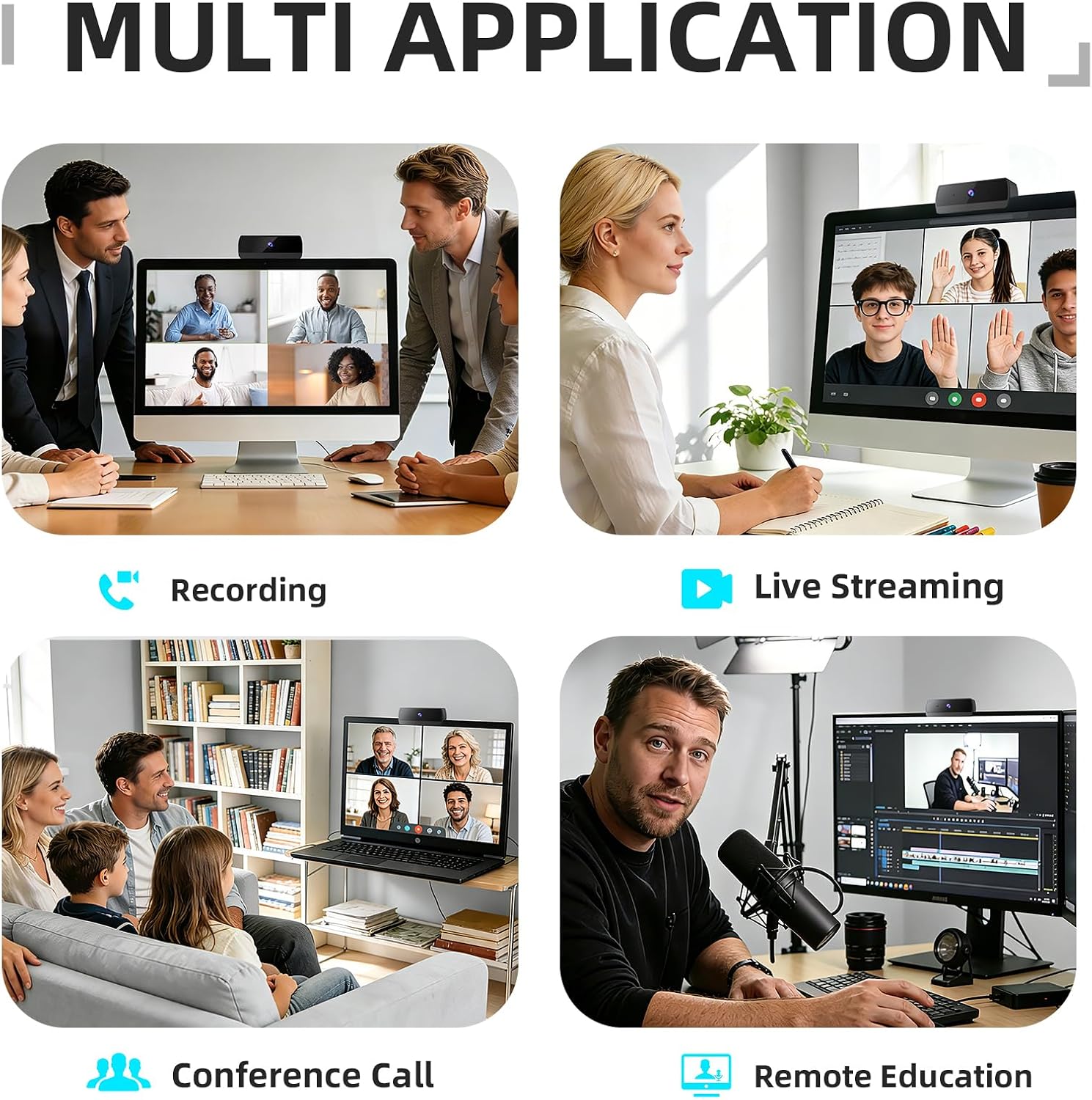 1080P HD Webcam with Microphone, Streaming Computer Camera for Laptop PC — image 6