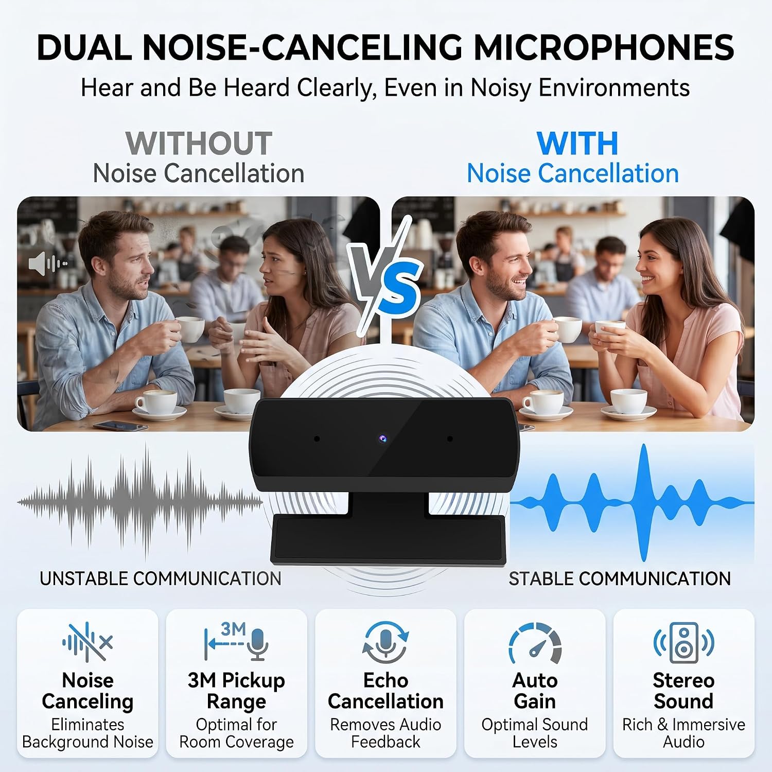 1080P USB HD Webcam with Microphone， Web Camera for PC，with Auto White Balance for Video Calls, Live Streaming Gaming & Online Meetings ，USB Streaming Camera — 2