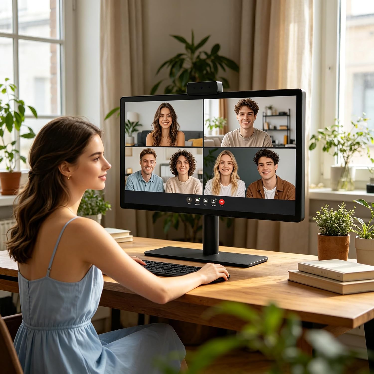 1080P USB HD Webcam with Microphone， Web Camera for PC，with Auto White Balance for Video Calls, Live Streaming Gaming & Online Meetings ，USB Streaming Camera — 4