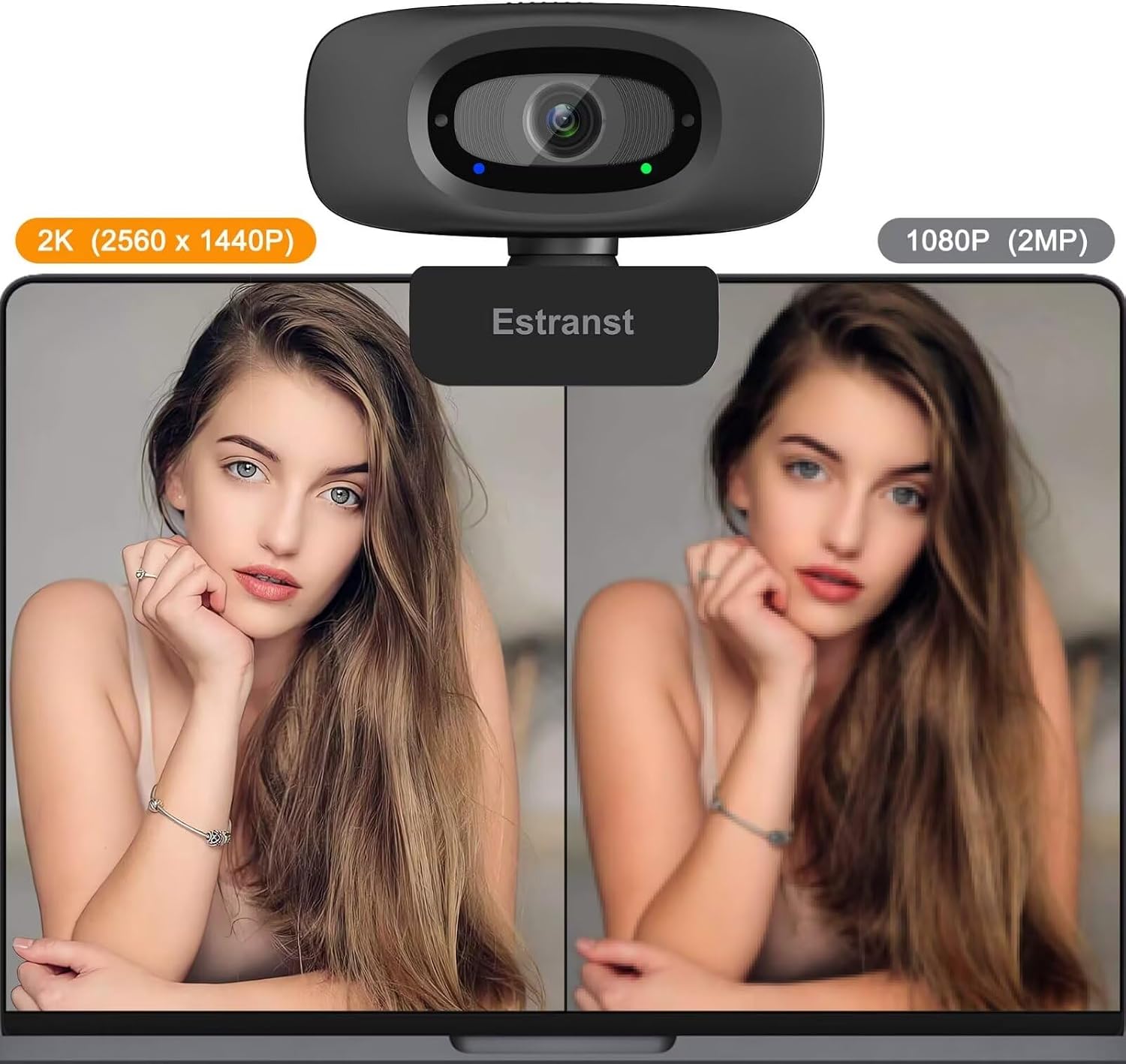 1080P Webcam for PC Laptop MacBook Computer Desktop, with Microphone & Privacy Cover & USB C Adapter — image 2