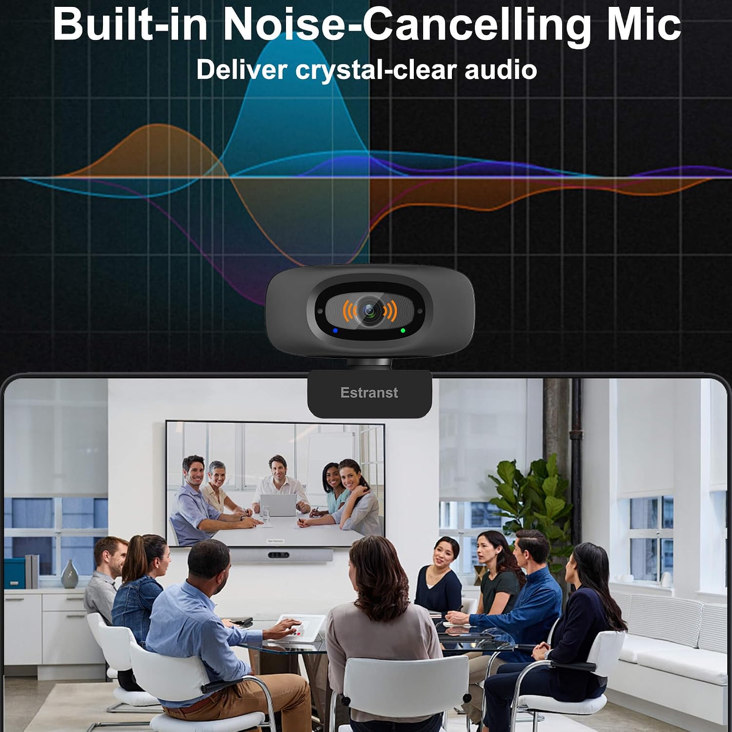 1080P Webcam for PC Laptop MacBook Computer Desktop, with Microphone & Privacy Cover & USB C Adapter — image 3