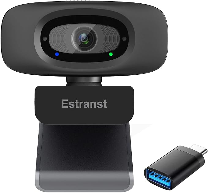 1080P Webcam for PC Laptop MacBook Computer Desktop, with Microphone & Privacy Cover & USB C Adapter — image 8