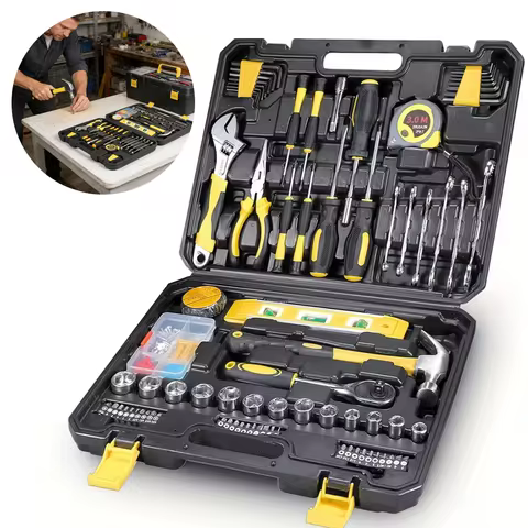 140-teiliges Steckschlüssel-Schraubendreher-Set Autoreparatur-Werkzeugset Haushaltswerkzeugset für Heimreparatur & Wartung
