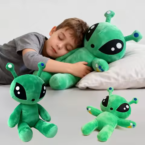 15/35CM Grün Alien Kawaii Plüsch Spielzeug Nette Weiche Gefüllte Kissen Puppe Cartoon Anime Puppen für Kind Geburtstag weihnachten Geschenk