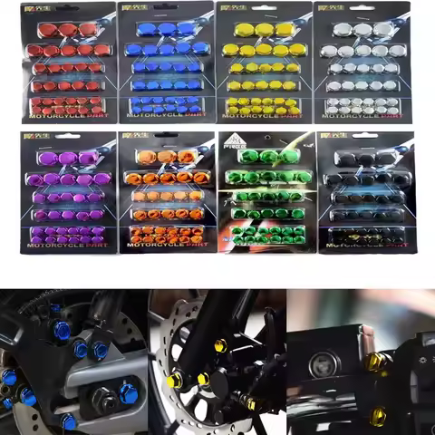 30 Teile/satz Bunte Motorrad Mutter Abdeckung Schraube Kappe Dekoration Moto Elektrische Auto Modifikation Teile Zubehör 1,4/1,2/1/0,8 CM