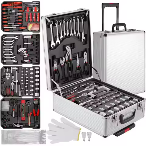 799-teiliges Mechaniker-Werkzeugset, Haushaltsreparatur-Handwerkzeugset, Schraubenschlüssel- und Steckschlüsselsatz mit Rollkoffer, manuelle Werkzeuge aus legiertem Stahl für Heimwerkerarbeiten und mechanische Wartungsarbeiten am Auto, geeignet als Gesche