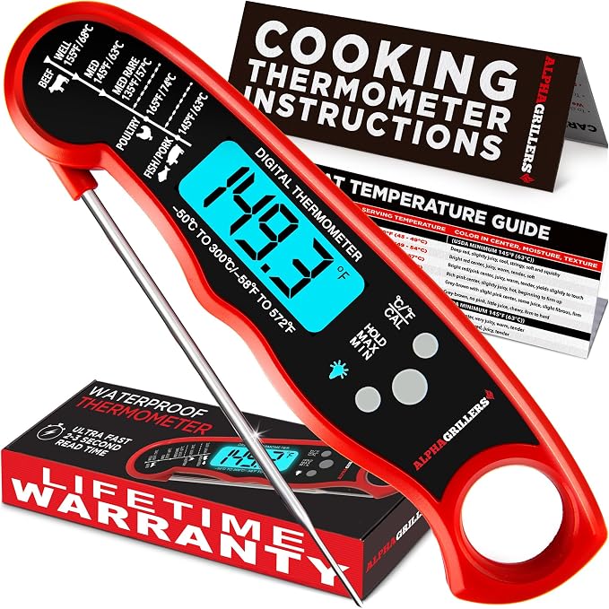 Alpha Grillers Instant Read Meat Thermometer Digital, Cooking, Food, Grill — 7