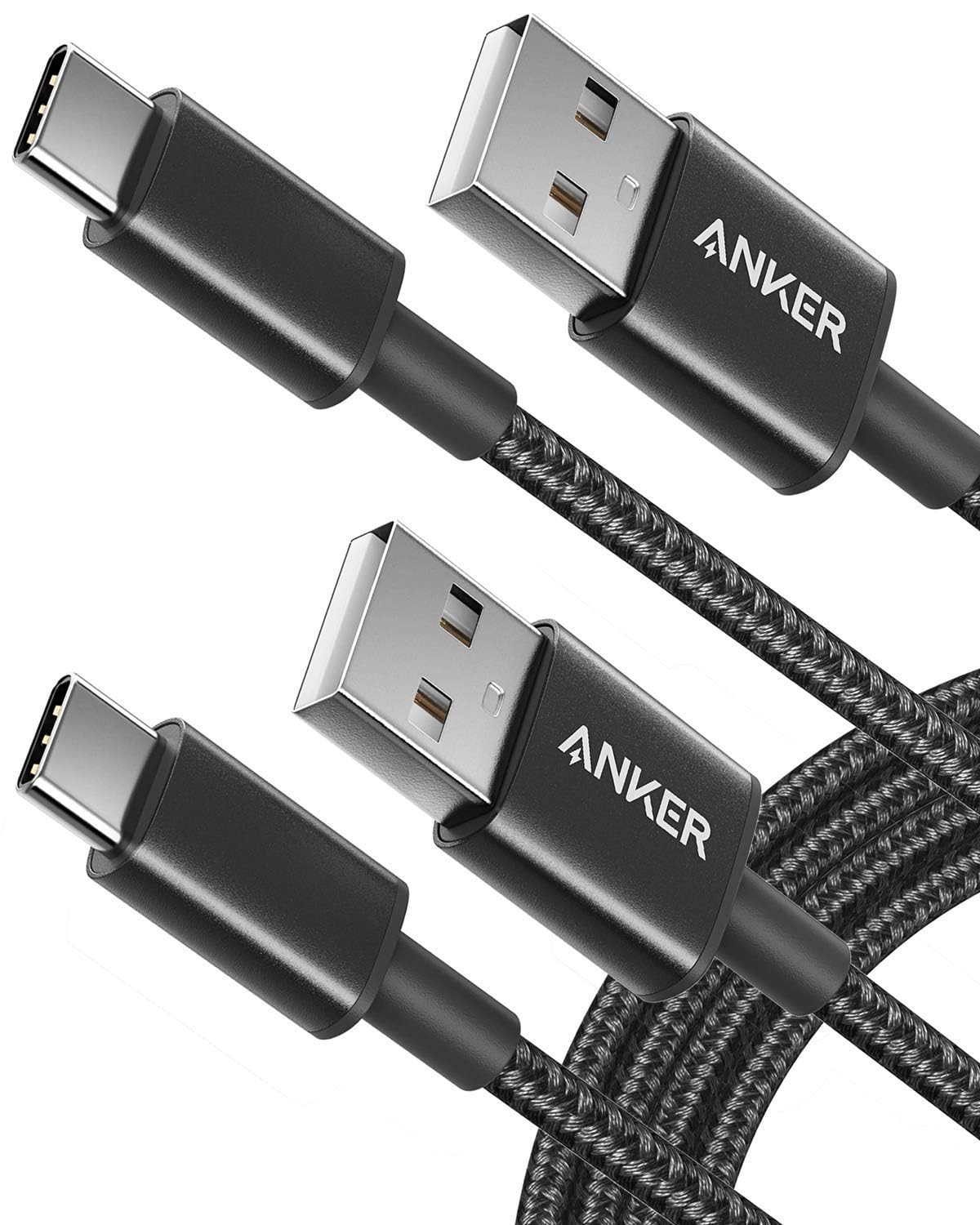 Anker USB A to USB C Cable, USB to USB C Cable (2-Pack, 6 ft, Black) — image 1