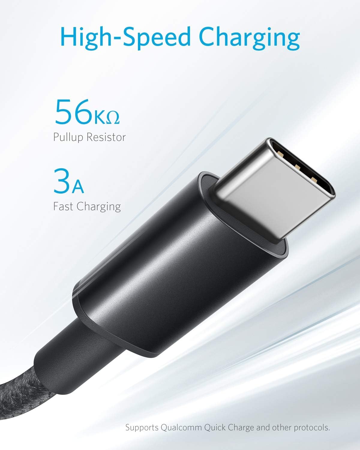 Anker USB A to USB C Cable, USB to USB C Cable (2-Pack, 6 ft, Black) — image 3