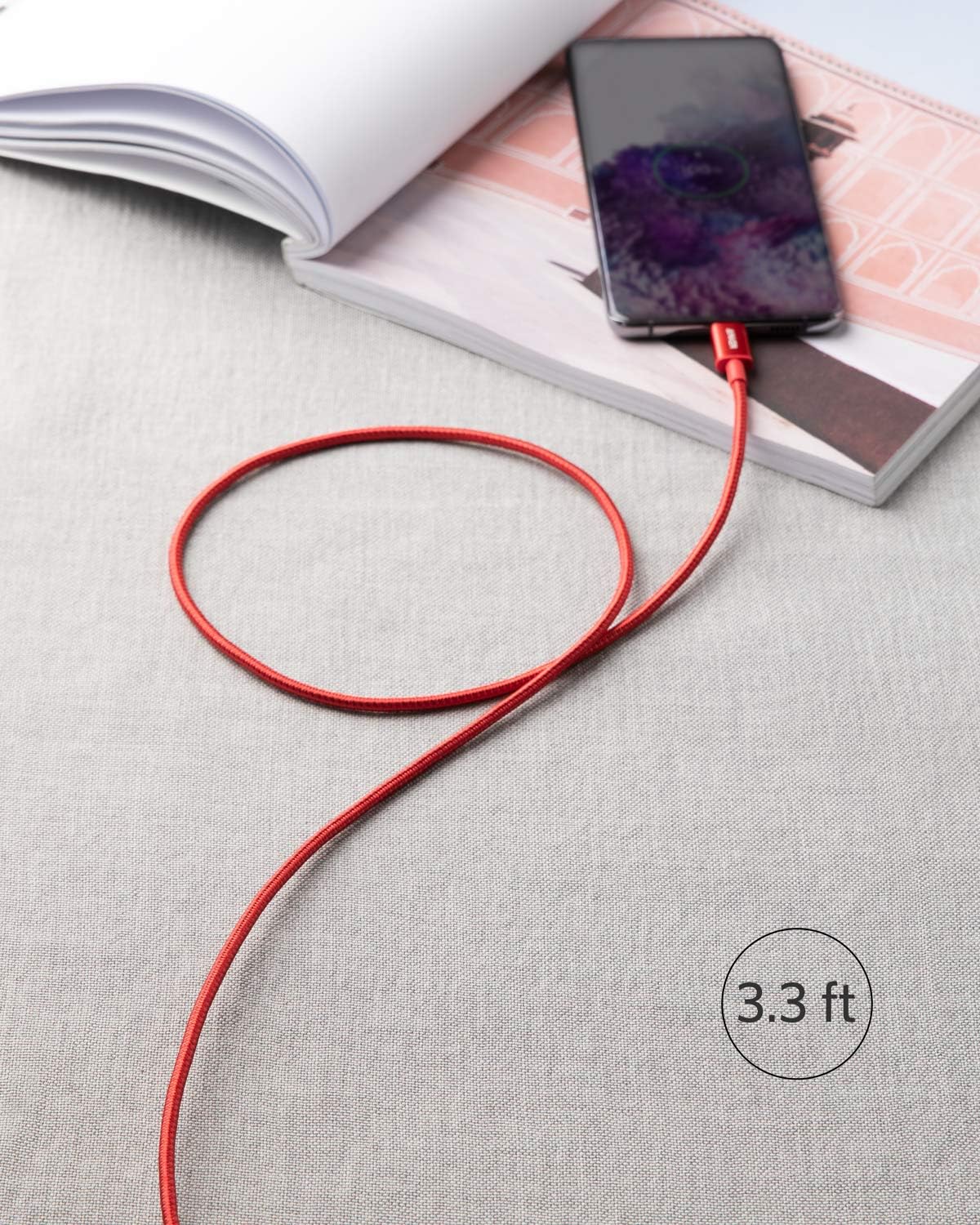 Anker USB C to USB C Cable, 60W Fast Charging Cable (2-Pack, 3.3 ft, Red) — image 7