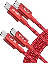 Anker USB C to USB C Cable, 60W Fast Charging Cable (2-Pack, 6 ft, Red)