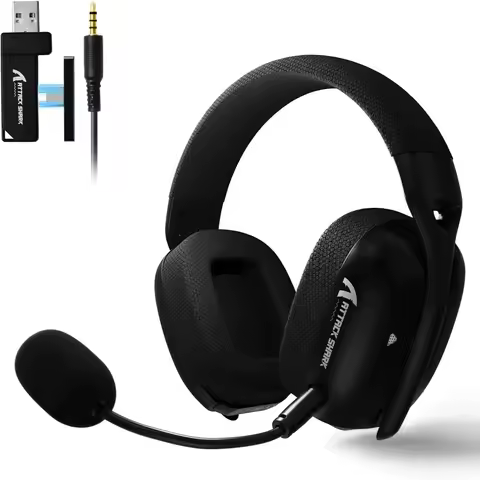 ATTACK SHARK L80PRO Kabelloses Gaming-Headset Lightseed Tech – integriertes und abnehmbares Dual-Mikrofon – leichter Kopfhörer – Tri-Mode