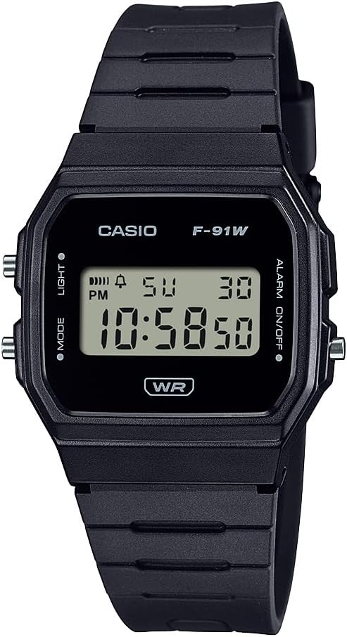 Casio F91W Series | Digital Watch | Water Resistant | LED Light | 1/100 SEC Stopwatch | Regular Time Keeping (HR, Min, SEC, PM, Date, Day) | Daily Alarm | Lightweight | 7 Year Battery — 7