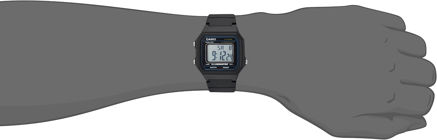 Casio W217H Series | Men’s Digital Watch | 50M WR | 1/100 Second Stopwatch | LED Backlight | Countdown Timer | 100 SEC Chronograph | Daily Alarm | Hourly Time Signal | 7 Year Battery — 2