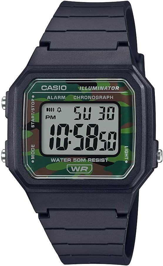 Casio W217H Series | Men’s Digital Watch | 50M WR | 1/100 Second Stopwatch | LED Backlight | Countdown Timer | 100 SEC Chronograph | Daily Alarm | Hourly Time Signal | 7 Year Battery — 5