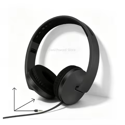 Casque filaire pliable avec câble AUX 3,5 mm, casque de jeu stéréo HiFi pour téléphone, PC, ordinateur portable