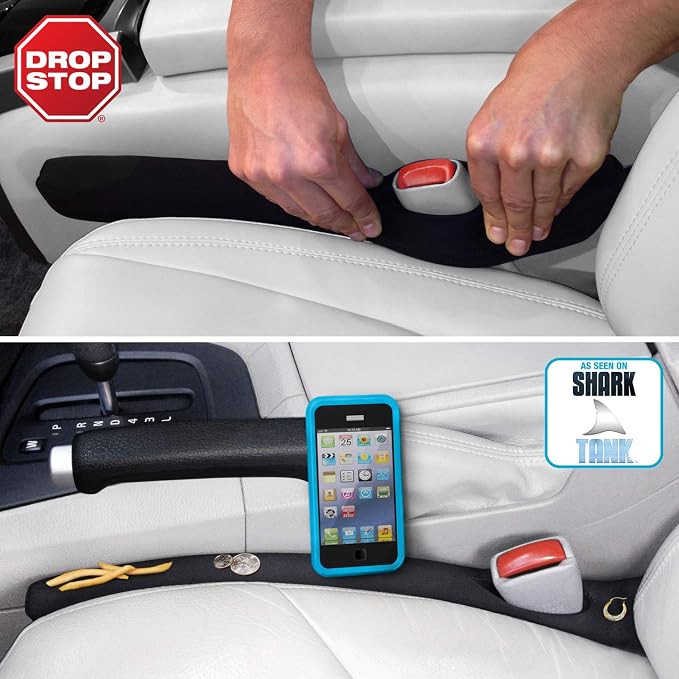Drop Stop – 2 Original Car Seat Gap Fillers (Shark Tank) + Dash Pad + Light — 6