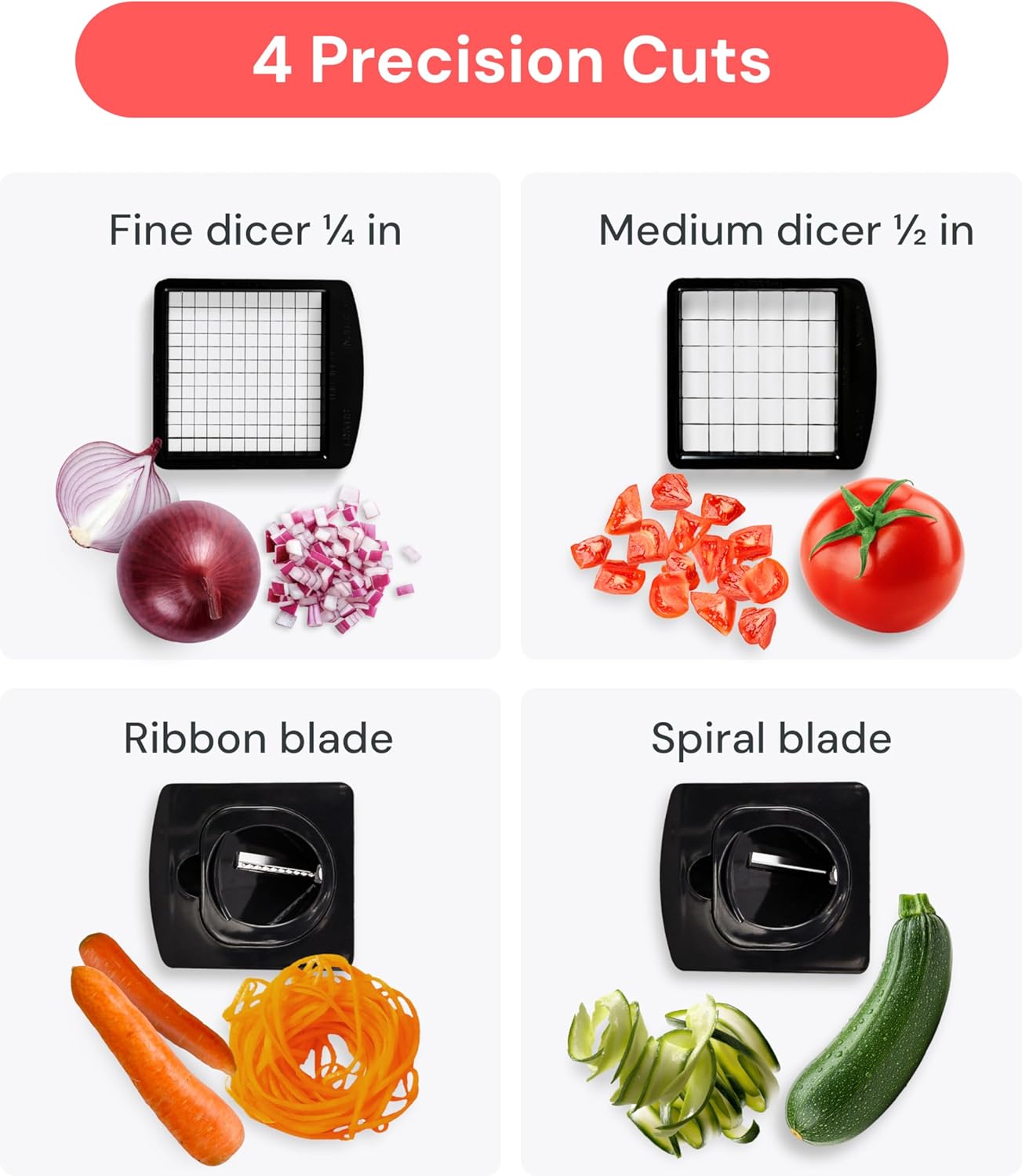 Fullstar Pro Original Vegetable Chopper & Spiralizer, All-in-1 Kitchen Tool — 4