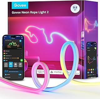 Govee RGBIC Neon Lights 9.8ft Works with Matter, Alexa, Google Assistant