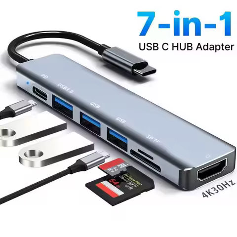 Hub USB C 5 ports vers HDMI 4K compatible, charge rapide PD, USB 3.0 2.0, station d'accueil de charge Type C pour MacBook, iPad, Samsung