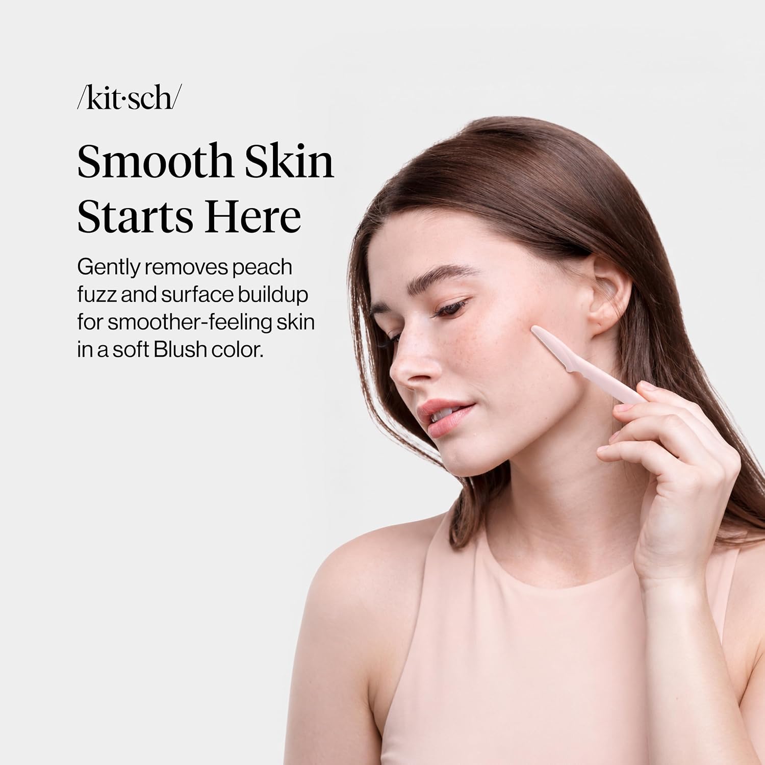 Kitsch Dermaplane Razor for Women Face – Blush, 12 pcs — 2