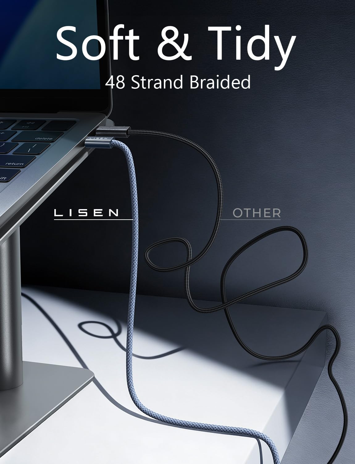 LISEN USB C to USB C Cable, 240W Fast Charging Type C Charger Cord (6.6FT) — image 6