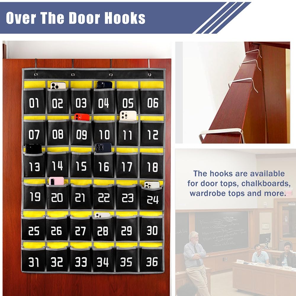 Loghot 36 Numbered Pockets Classroom Pocket Chart for Cell Phone Holder — image 5