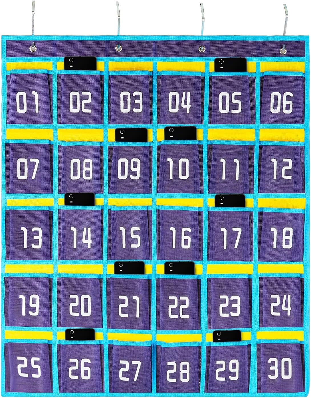 Loghot 36 Numbered Pockets Classroom Pocket Chart for Cell Phone Holder — image 7