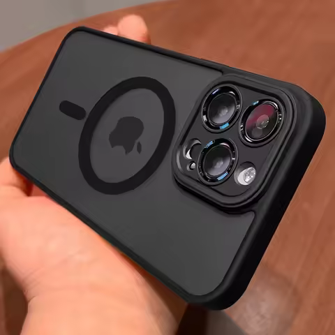 Magnetische Luxus-Matt-Transluzente Panzer-Schutzhülle für iPhone 16 15 14 13 12 17 18Pro Max mit Magsafe Wireless-Charging-Funktion