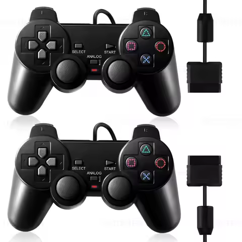 Manette filaire pour Sony PS2, manettes de jeu pour Playstation 2, vibration, joypad filaire USB, accessoires de contrôle pour PC