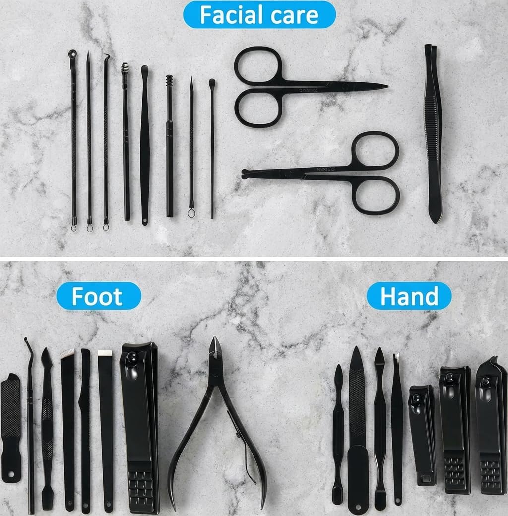 MINKINH Manicure Set Nail Clippers Set Pedicure Kit, 26-Piece Brown — 3