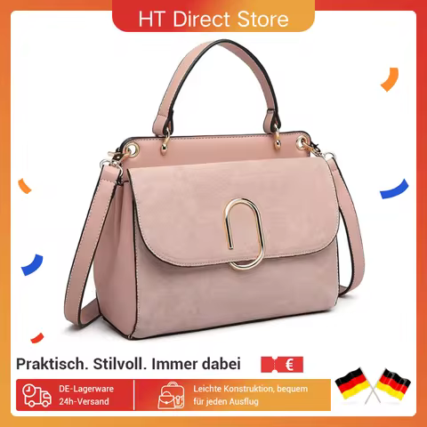 Miss Lulu Kleine Handtasche Damen, Elegante Schultertasche, Umhängetasche aus Kunstleder, Stilvoller Shopper für Damen