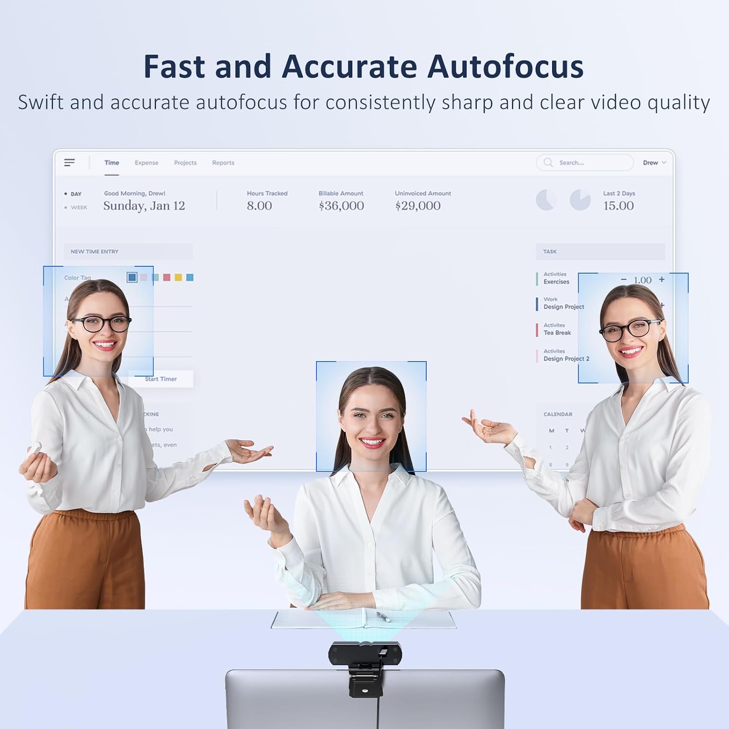 NexiGo HelloCam Pro, Webcam with Windows Hello, 1080P 60FPS Autofocus, True Privacy, Automatic Electronic Shutter, Computer Camera, Microphone, Facial Enhancement, HD USB Web Cam — 6