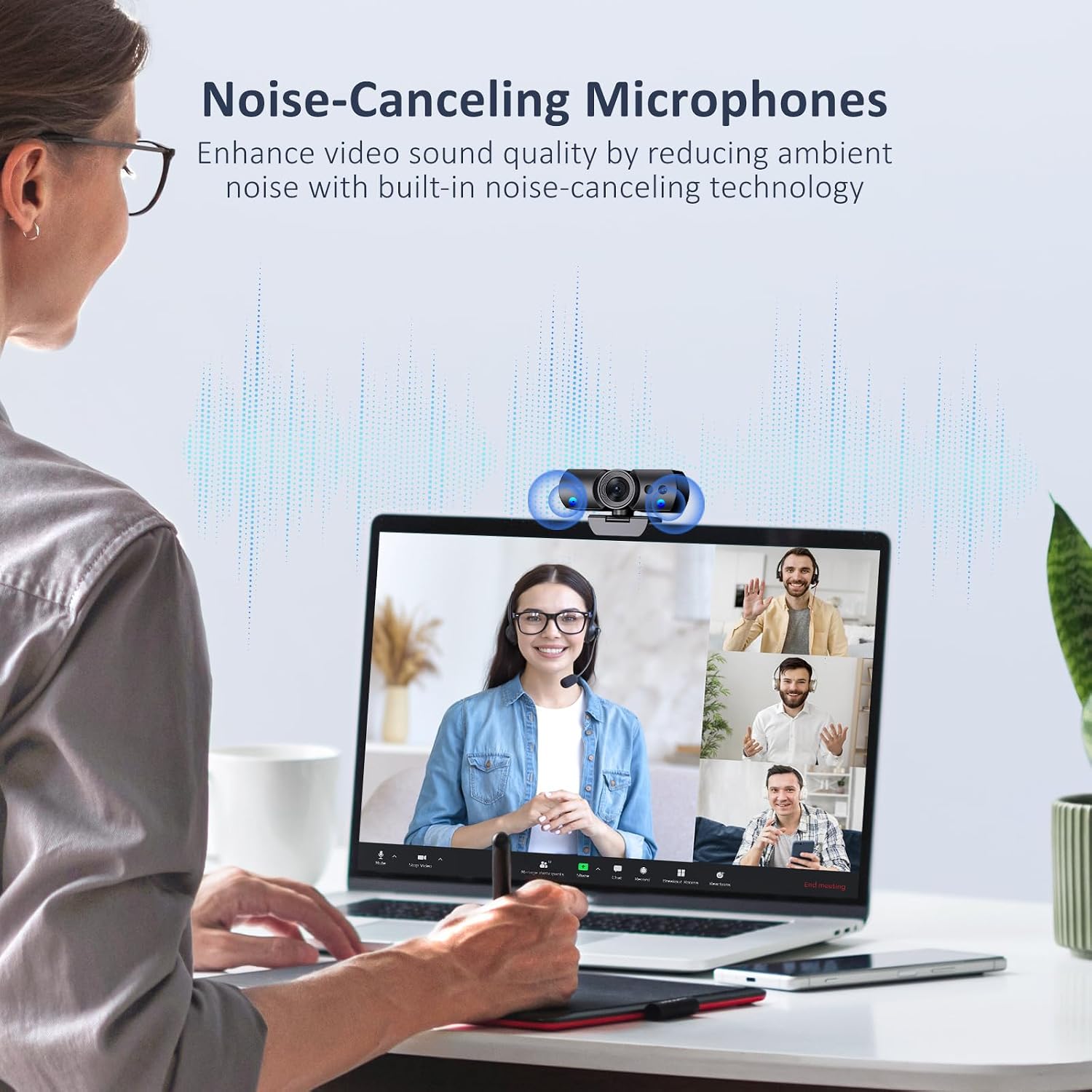 NexiGo HelloCam Pro, Webcam with Windows Hello, 1080P 60FPS Autofocus, True Privacy, Automatic Electronic Shutter, Computer Camera, Microphone, Facial Enhancement, HD USB Web Cam — 8
