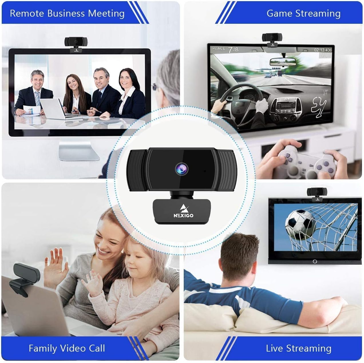NexiGo N930AF Webcam with Microphone for Desktop, Autofocus, Webcam for Laptop, Computer Camera, 1080p HD USB Web Camera, Compatible with Zoom/Switch 2/Teams/Webex — 8