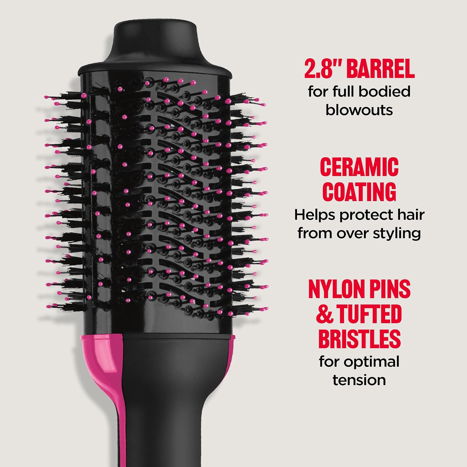 REVLON One-Step Volumizer Hair Dryer and Styler, 2.8 in Barrel, Black — 6