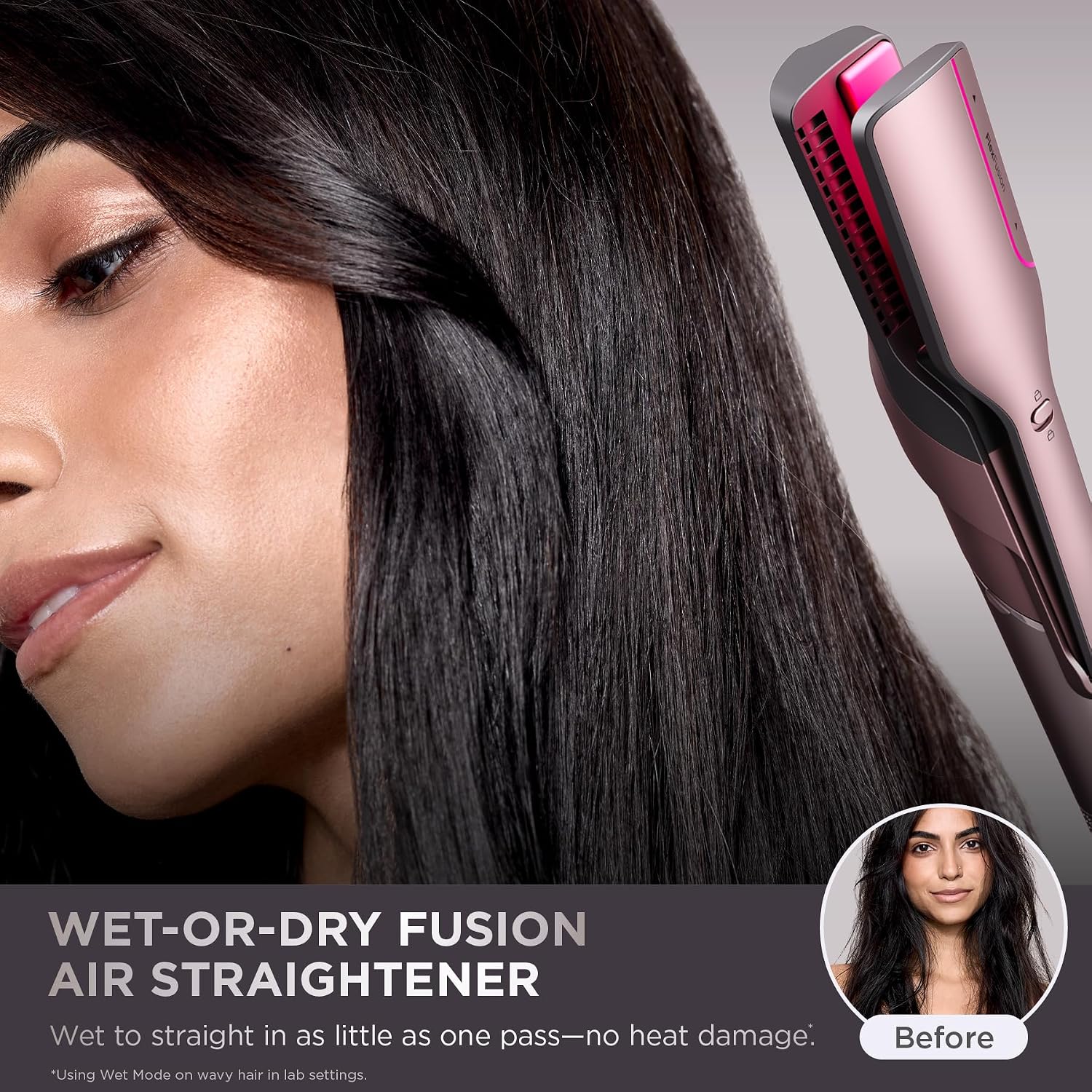 Shark FlexFusion Ceramic Air Styler, Straightener+Curler, Blush, HD641S — 4