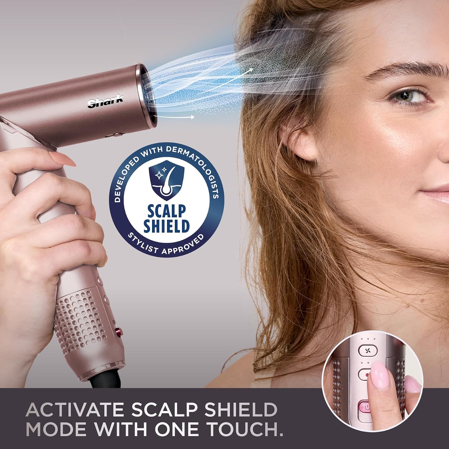 Shark FlexFusion Ceramic Air Styler, Straightener+Curler, Blush, HD641S — 8