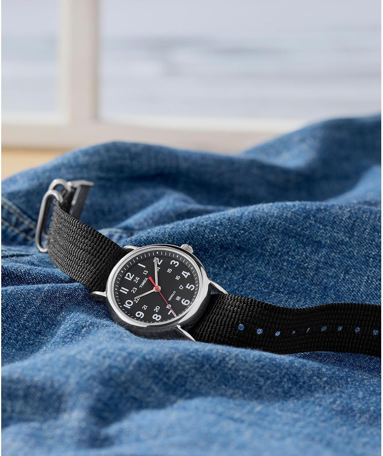 Timex Weekender 38mm Unisex Analog Watch | INDIGLO Backlight | Adjustable Durable Nylon Fabric Slip Through Strap | 24 Hour Time — 5