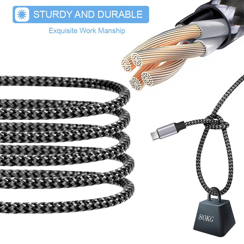 USB C Cable Fast Charging Nylon Braided 2Pack 3Ft USB A to Type C Cord — image 4