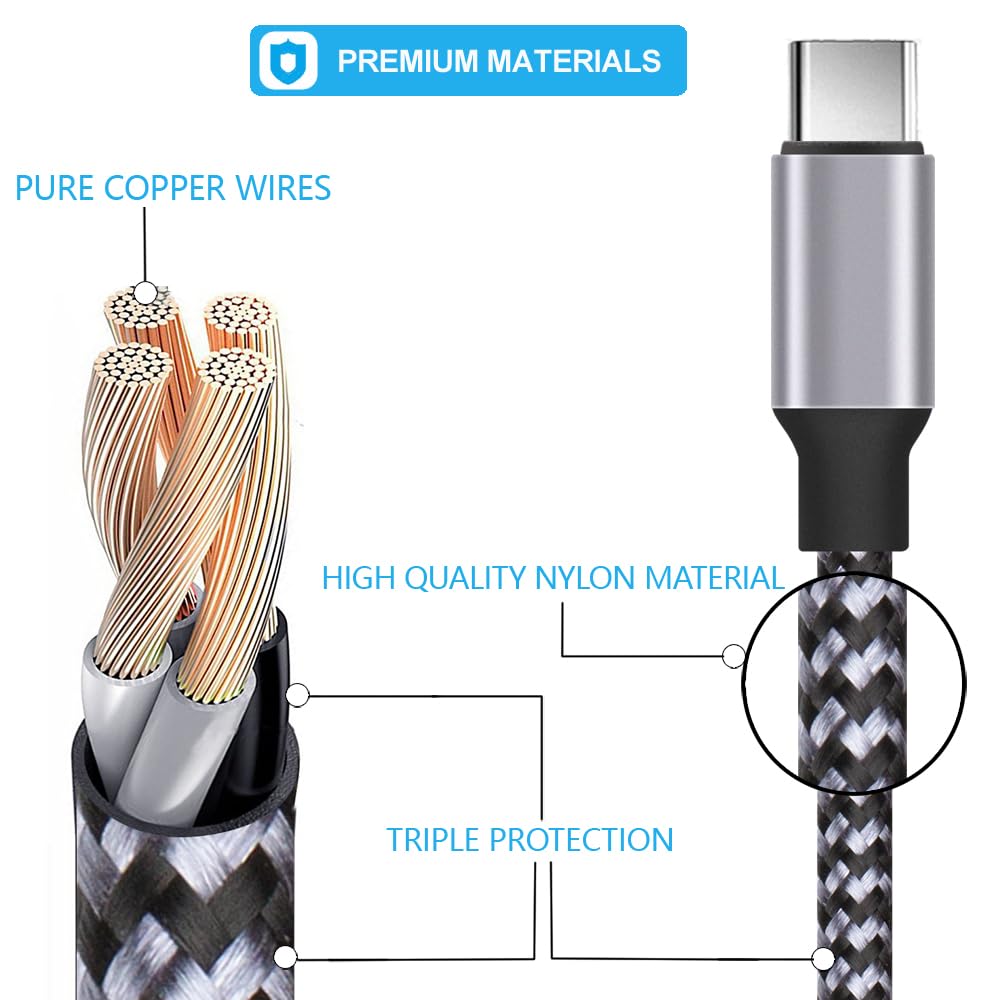 USB C Cable Fast Charging Nylon Braided 2Pack 3Ft USB A to Type C Cord — image 6