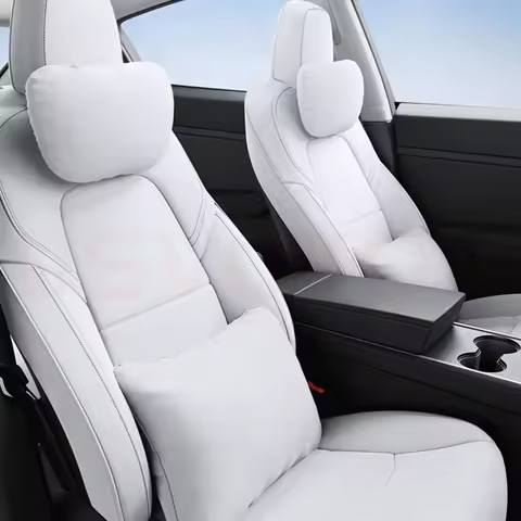 USVOTOV Einzigartig Gestaltetes Kopfstützenkissen für Tesla Model 3 Y S X Nackenkissen Weiches Auto-Nackenstützkissen Innenraum-Zubehör