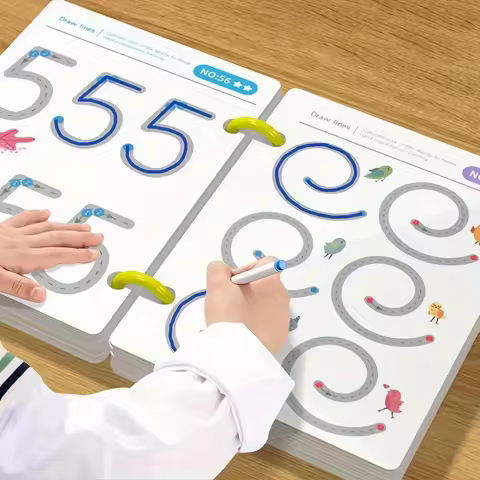 Wiederverwendbares Magic-Tracking-Arbeitsbuch, geeignet für Kinder, Zeichen- und Kontrolltraining, dicke Linien, Lerntagebuch, Notizbuch